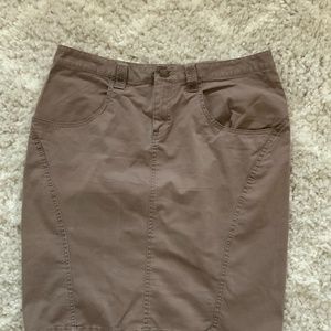 Khaki Back Split Skirt